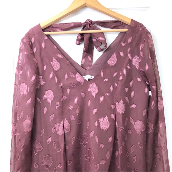 BCBGeneration Mauve Rose Pink Jacquard Bow Dress - Picture 3 of 8